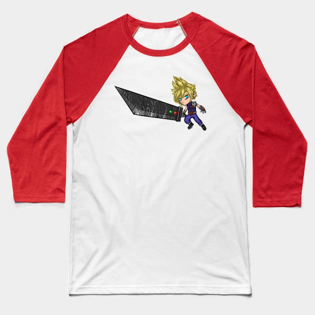 Cloud Strife Baseball T-Shirt by joehavasy